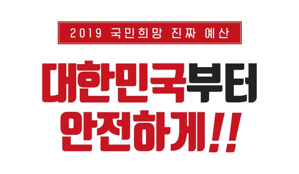 [2019 국민희망 진짜 예산]대한민국부터 안전하게!!