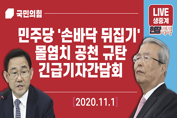 11월 1일 민주당 '손바닥 뒤집기' 몰염치 공천 규탄 긴급기자간담회