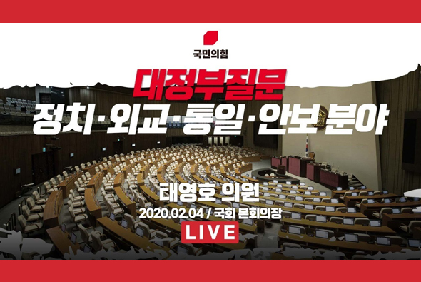 [Live] 정치·외교·통일·안보분야 대정부질문 - 태영호 의원