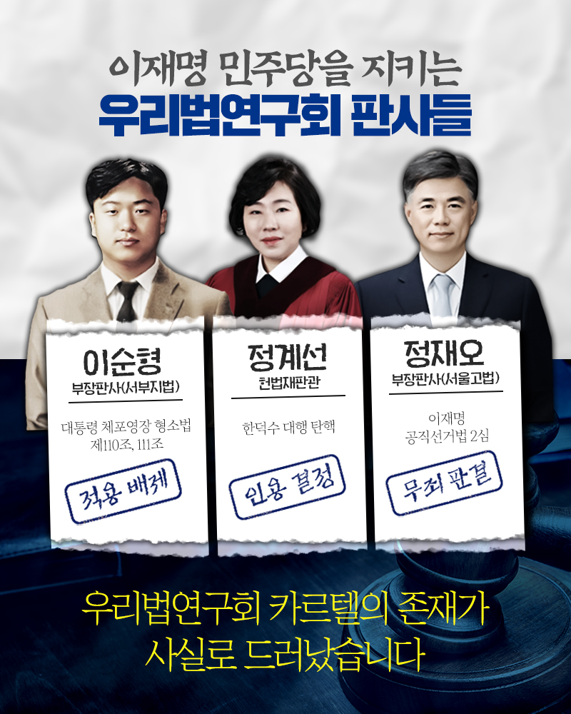 이재명 민주당을 지키는 우리법연구회 판사들
