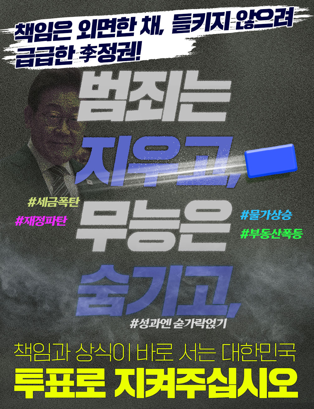 책임은 외면한 채, 들키지 않으려 급급한 李 정권