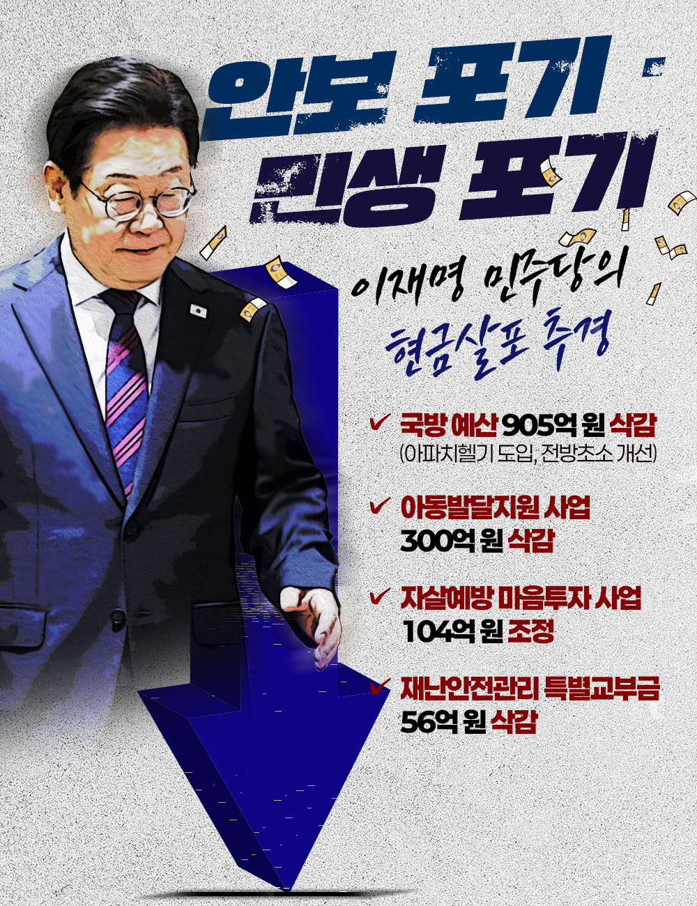 안보 포기, 민생 포기 이재명 민주당의 현금살포 추경