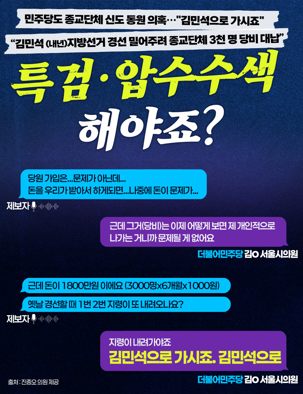 민주당, 종교단체 신도 동원 의혹