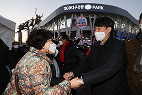 이준석 당 대표, DGB대구은행파크 유세