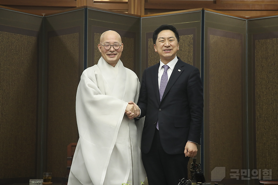 김기현 당 대표, 대한불교조계종 총무원장 진우스님 예방