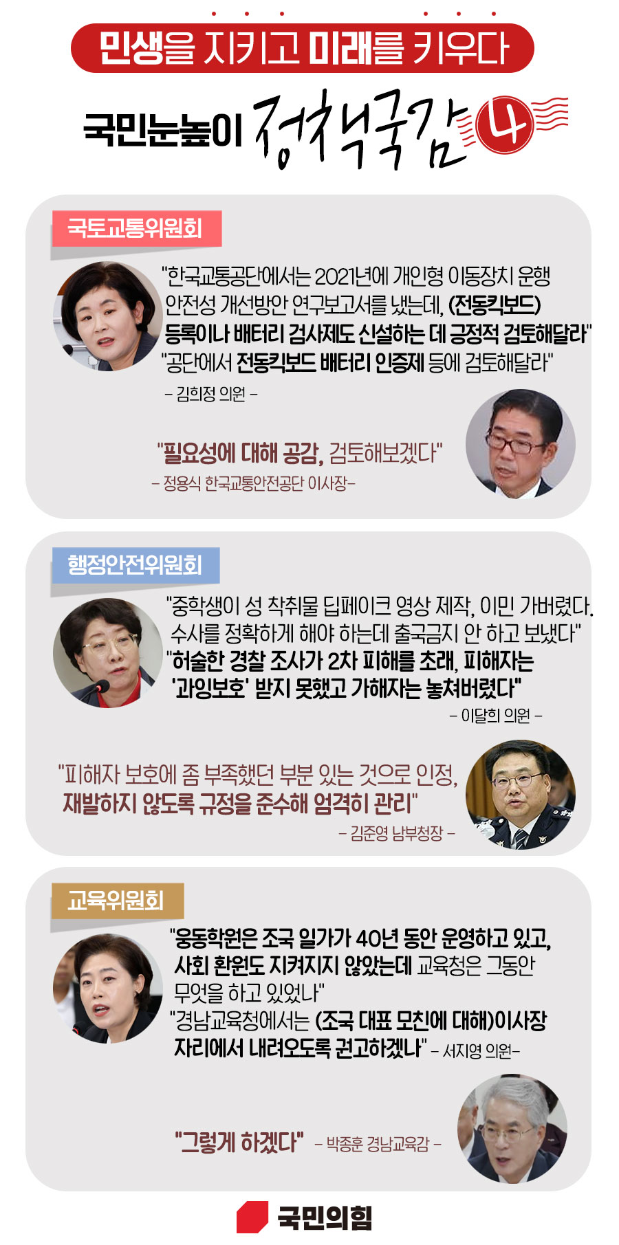 국민눈높이 정책국감④